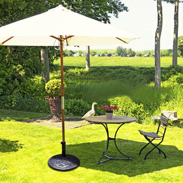 43 ポンド アンティークブロンズ樹脂パティオ傘ベース